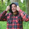 Chemise sherpa capuche 4 poches marron/rouge M à 3XL