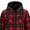 Chemise sherpa capuche 4 poches marron/rouge M à 3XL