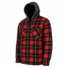 Chemise sherpa capuche 4 poches marron/rouge M à 3XL