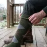 Chaussettes Jacquard kaki pour marcheurs et éleveurs