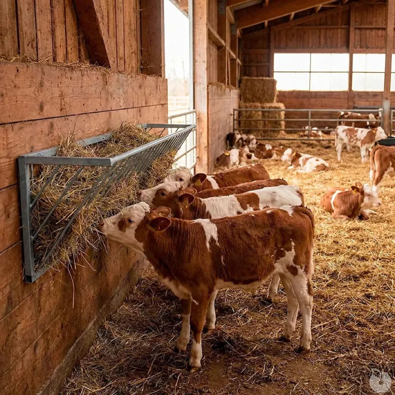 Râtelier mural galvanisé pour 5 veaux - Anti-gaspi