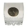 Lot de 6 verres à whisky 30 cl motif gibier en étain