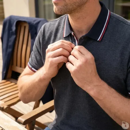 Polo LORD gris chiné - Confort & style pour éleveurs S-3XL