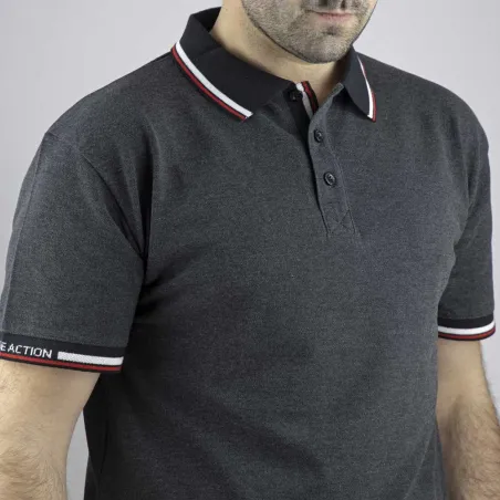 Polo LORD gris chiné - Confort & style pour éleveurs S-3XL