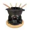 Service à fondue CLASSIC noir mat - caquelon & fourchettes