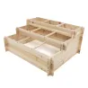 Kit 3 carrés potagers en sapin avec géotextile