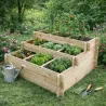 Kit 3 carrés potagers en sapin avec géotextile