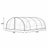 Housse serre 12m² - Polyéthylène anti-UV 140g/m² 8 fenêtres