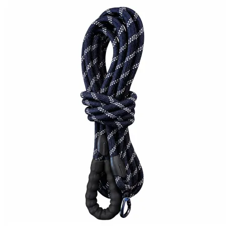 Longe réfléchissante 10m nylon - Noir avec mousqueton sécurité