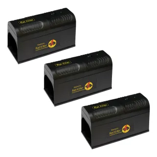 Pack 3 pièges électriques anti-rongeurs 7000V - 21x9,5x12cm