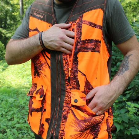 Gilet chasse Classy camo vert/orange S-4XL