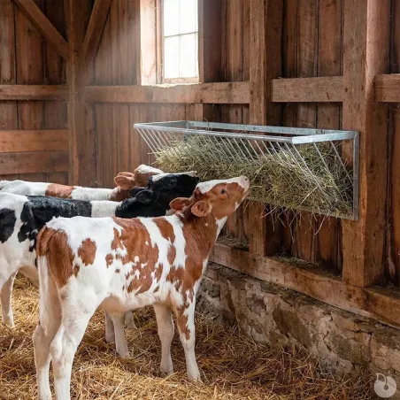 Râtelier mural galvanisé pour 5 veaux - Anti-gaspi