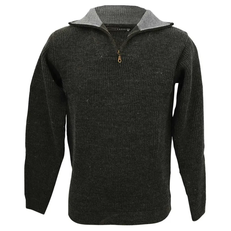Pull col camionneur gris anthracite pour éleveurs