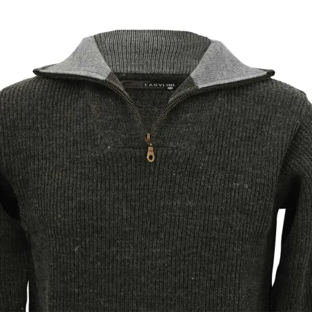 Pull col camionneur gris anthracite pour éleveurs