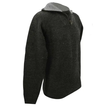 Pull col camionneur gris anthracite pour éleveurs