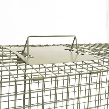 Piège à fauves pliable 2 entrées 100x30x35cm maille acier