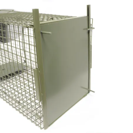 Piège à fauves pliable 2 entrées 100x30x35cm maille acier