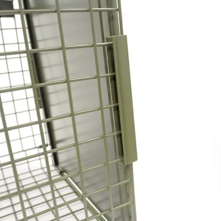 Piège à fauves pliable 2 entrées 100x30x35cm maille acier
