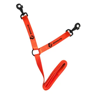 Laisse double pour chiens - Orange 3cm x 1,50m