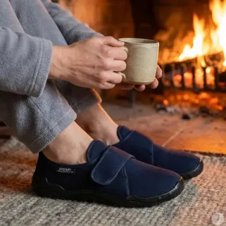 Chaussons Dejean marine à scratch - Confort intérieur