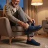 Chaussons Dejean marine à scratch - Confort intérieur