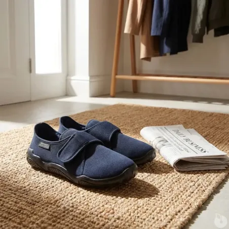 Chaussons Dejean marine à scratch - Confort intérieur