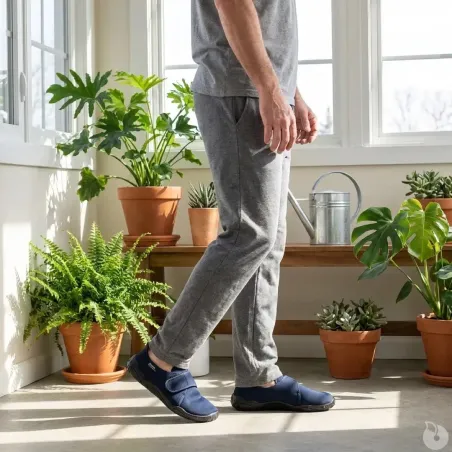 Chaussons Dejean marine à scratch - Confort intérieur