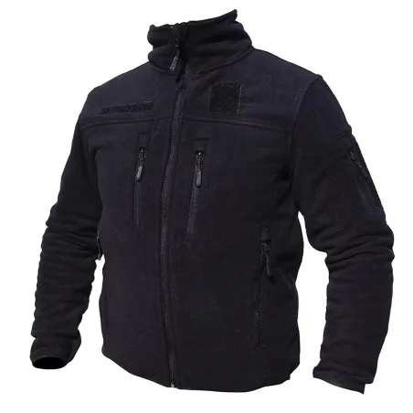 Blouson polaire homme noir - Col montant - 390g/m²