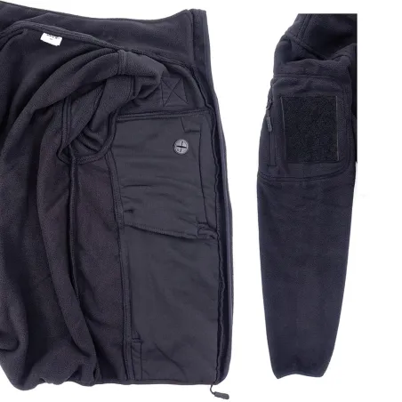 Blouson polaire homme noir - Col montant - 390g/m²