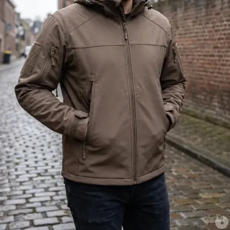 Veste Softshell Fighter A10® Homme - Marron, imperméable