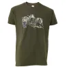 T-shirt chasse Bartavel® kaki motif sangliers