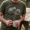 T-shirt chasse Bartavel® kaki motif sangliers