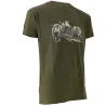 T-shirt chasse Bartavel® kaki motif sangliers