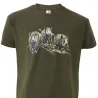 T-shirt chasse Bartavel® kaki motif sangliers