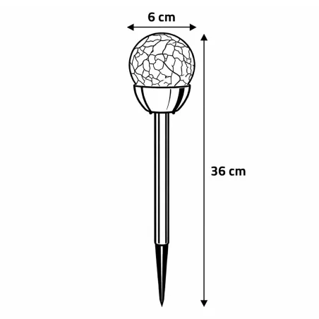 Pack de 5 lampes solaires boule en verre 6x36 cm
