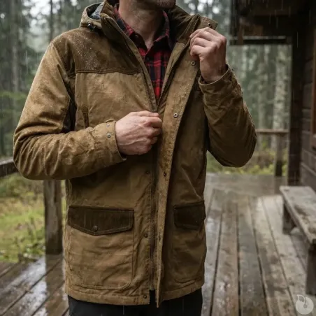 Veste Rambouillet chaude et imperméable marron XL-3XL