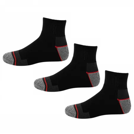 Lot 3 paires chaussettes sécurité courtes - Noir/gris