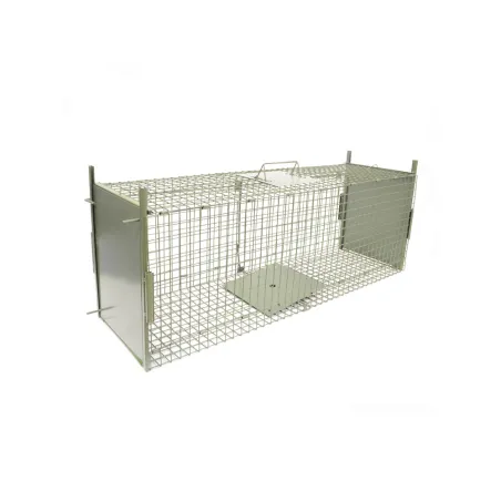 Piège à fauves pliable 2 entrées 100x25x30cm maille acier