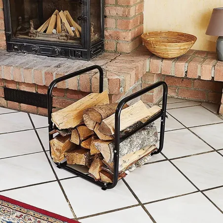 Chariot porte-bûches 2-en-1 amovible - 50 kg - 114x62x44 cm