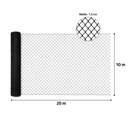 Filet de protection 10x20m - Maille 15mm résistant UV