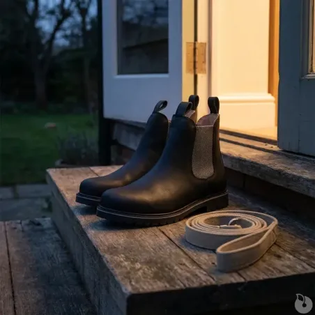 Bottines Chelsea Brighton cuir noir - 40 à 47