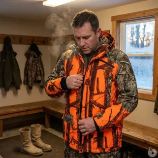 Veste Grand Nord Percussion imperméable orange | Ducatillon