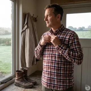 Chemise Dolty bordeaux - Carreaux élégants en flanelle