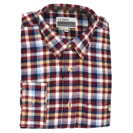 Chemise Dolty bordeaux - Carreaux élégants en flanelle