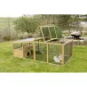 Parc en pin lasuré pour petits animaux avec abri 50x50cm