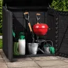 Coffre jardin 2 portes sécurisé 117x74x110 cm noir 780L