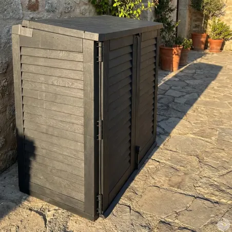 Coffre jardin 2 portes sécurisé 117x74x110 cm noir 780L