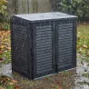 Coffre jardin 2 portes sécurisé 117x74x110 cm noir 780L