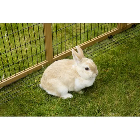 Parc en pin lasuré pour petits animaux avec abri 50x50cm