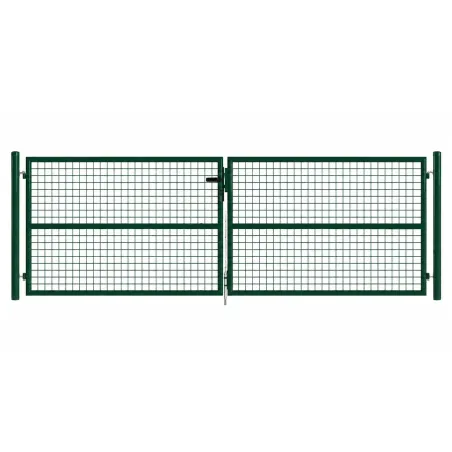 Portail grillagé 2 vantaux 3x1m - Maille 50mm vert